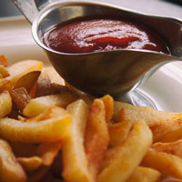 close-up of fries